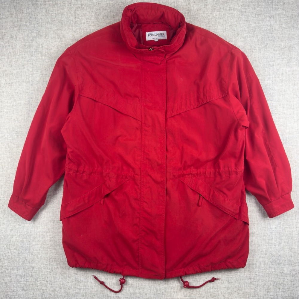 Vintage Forecaster‎ of Boston Red Parka Jacket Women's L Hooded Korea 80s 90s